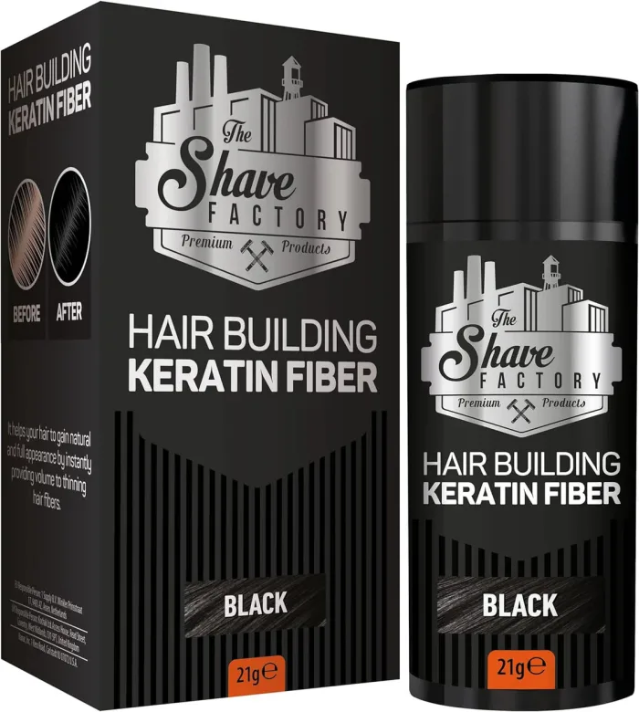 The Shave Factory Hair Building Keratin Fiber Black - 21g