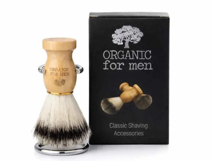 Organic For Men Shaving Brush with Stand