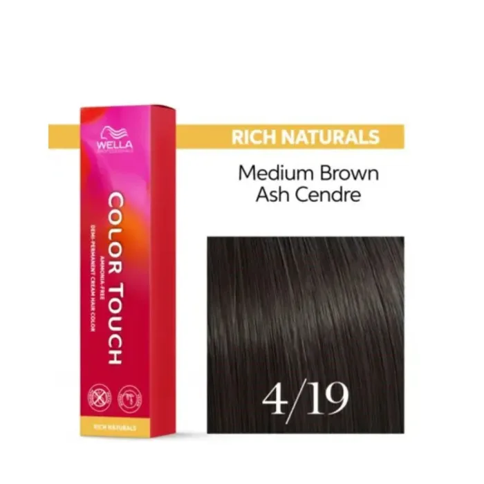 Wella Color Touch 4/19 Medium Brown Ash Cendre - 60ml