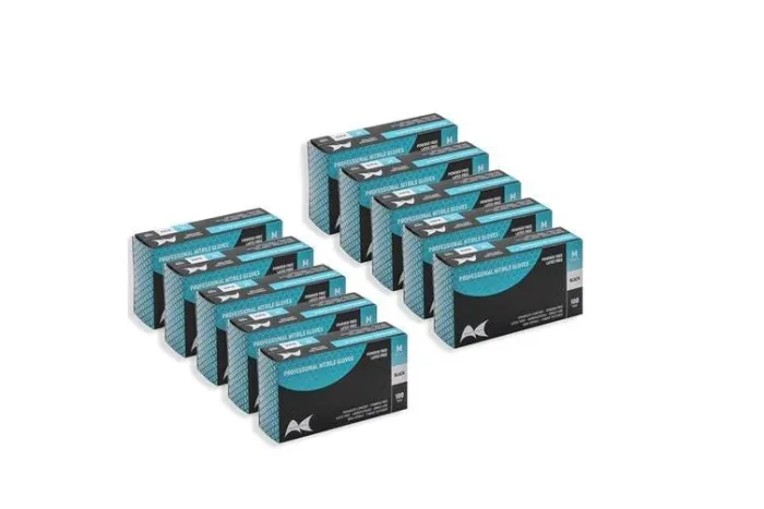 Artist Choice Professional Nitrile Gloves Medium Black x10