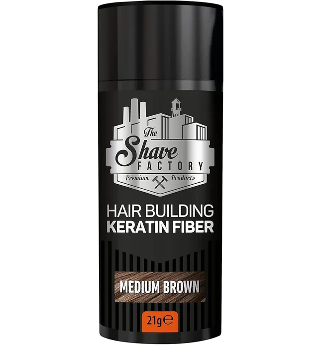 The Shave Factory Hair Building Keratin Fiber Medium Brown - 21g