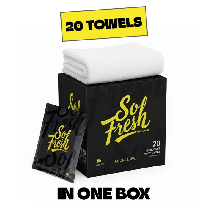 So Fresh Wet Towels Lemon Scent - 30cm by 60cm 20 Pack