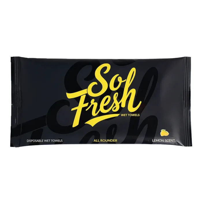 So Fresh Disposable Wet Towels Lemon Scent - 28cm by 28cm 30 Pack
